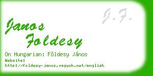 janos foldesy business card